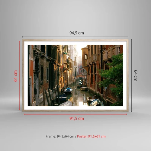 Poster in light oak frame - In a Venetian Alley - 91x61 cm