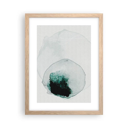 Poster in light oak frame - In a Waterdrop - 30x40 cm