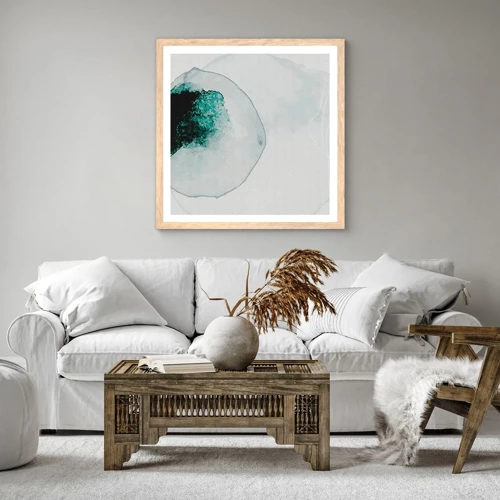 Poster in light oak frame - In a Waterdrop - 40x40 cm