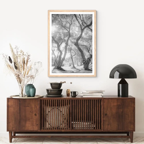 Poster in light oak frame - In an Olive Grove - 40x50 cm