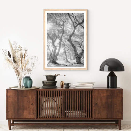Poster in light oak frame - In an Olive Grove - 61x91 cm