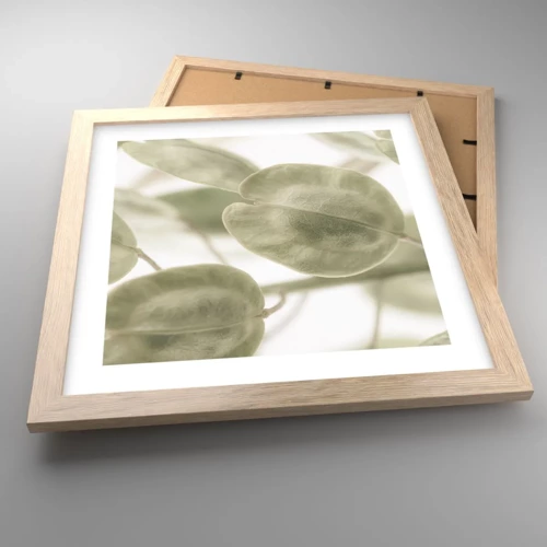 Poster in light oak frame - In the Beginning There Were Leaves… - 30x30 cm