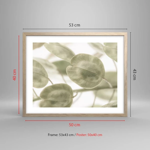 Poster in light oak frame - In the Beginning There Were Leaves… - 50x40 cm