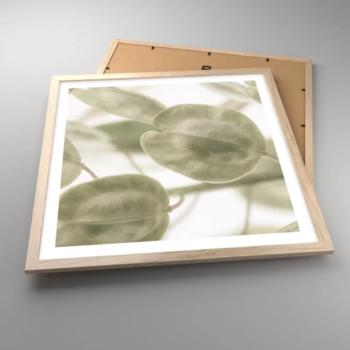 Poster in light oak frame - In the Beginning There Were Leaves… - 50x50 cm