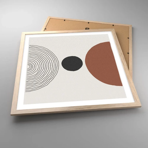 Poster in light oak frame - In the Centre of Attention - 50x50 cm