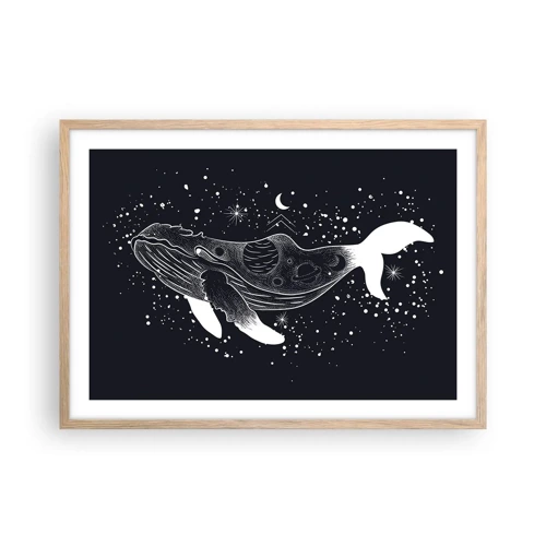 Poster in light oak frame - In the Ocean of Universe - 70x50 cm