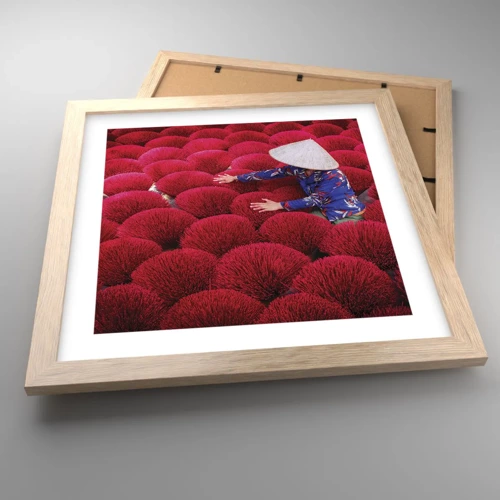 Poster in light oak frame - In the Rice Field  - 30x30 cm