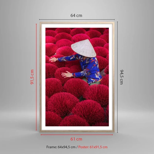 Poster in light oak frame - In the Rice Field  - 61x91 cm