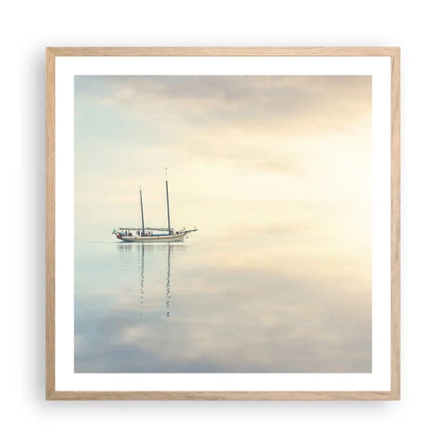 Poster in light oak frame - In the Sea of Silence - 60x60 cm