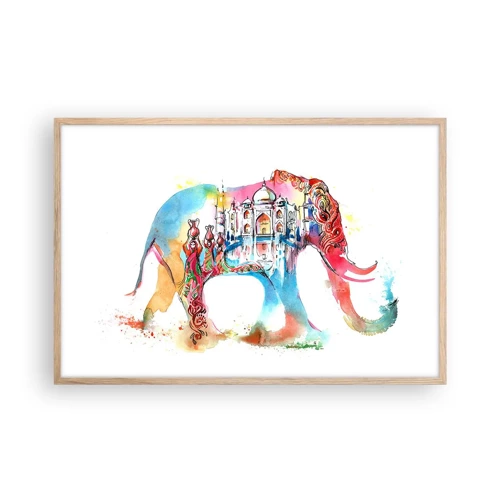 Poster in light oak frame - India - Atmosphere of Love - 91x61 cm