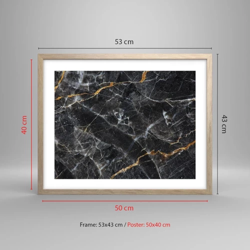 Poster in light oak frame - Interior Life of a Stone - 50x40 cm