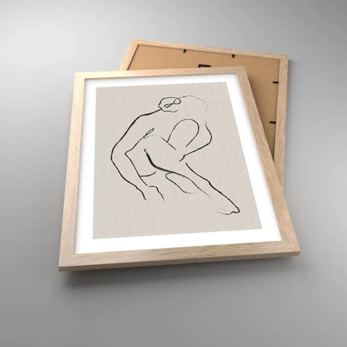 Poster in light oak frame - Intimate Sketch - 30x40 cm