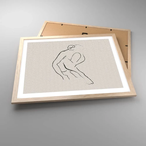 Poster in light oak frame - Intimate Sketch - 50x40 cm