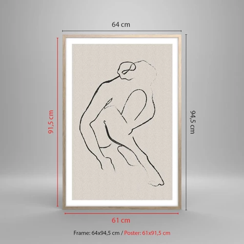 Poster in light oak frame - Intimate Sketch - 61x91 cm