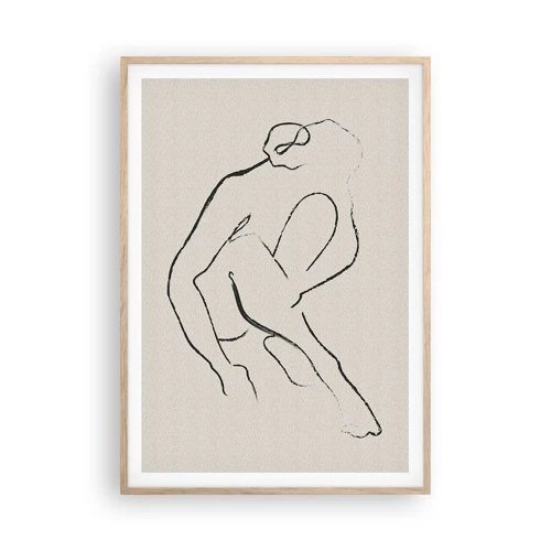 Poster in light oak frame - Intimate Sketch - 70x100 cm