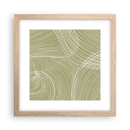 Poster in light oak frame - Intricate Abstract in White - 30x30 cm