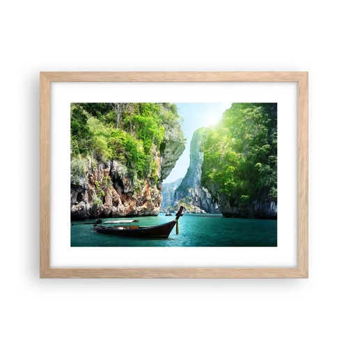 Poster in light oak frame - Invitation for an Exotic Trip - 40x30 cm