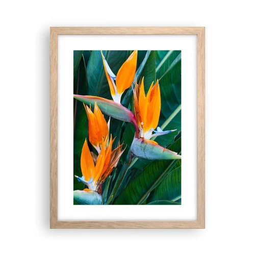 Poster in light oak frame - Is It a Flower or a Bird? - 30x40 cm