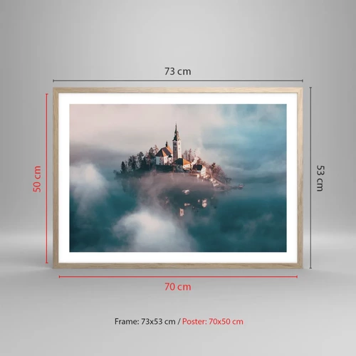 Poster in light oak frame - Island of Dreams - 70x50 cm