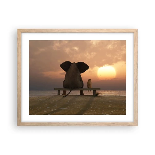 Poster in light oak frame - It Feels Good to Be Quiet Together - 50x40 cm