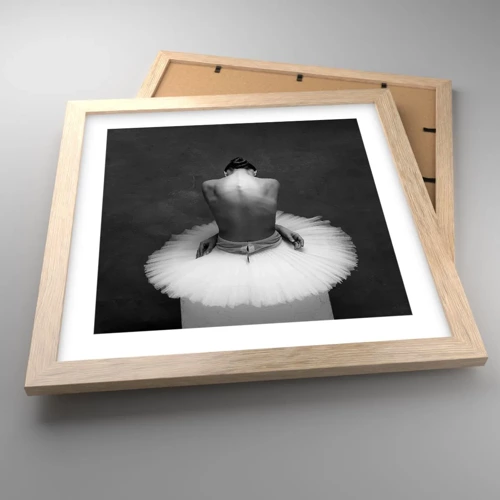 Poster in light oak frame - It Is Blossoming - 30x30 cm