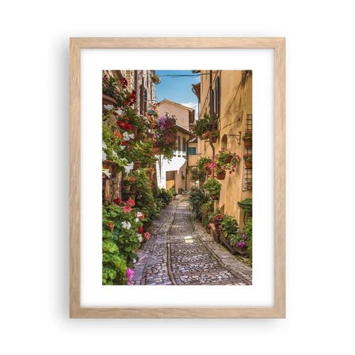 Poster in light oak frame - Italian Back Street - 30x40 cm