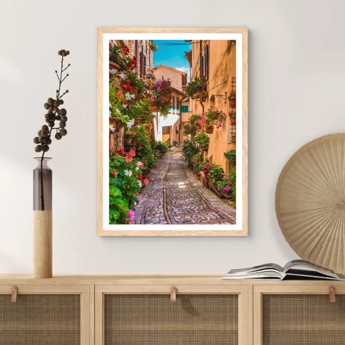 Poster in light oak frame - Italian Back Street - 30x40 cm