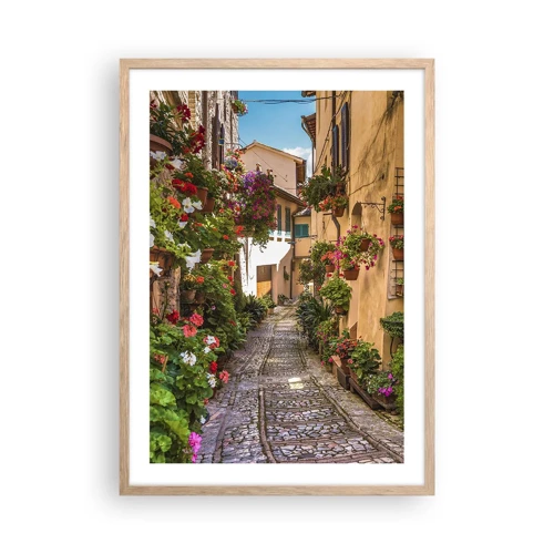 Poster in light oak frame - Italian Back Street - 50x70 cm