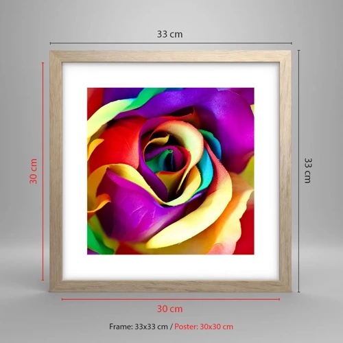 Poster in light oak frame - It's Impossible - 30x30 cm