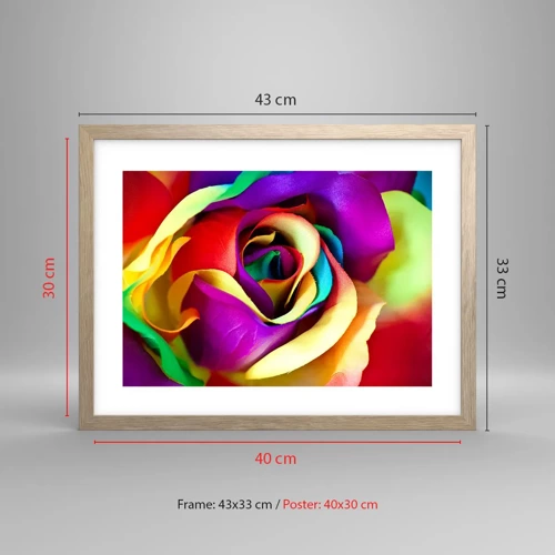 Poster in light oak frame - It's Impossible - 40x30 cm