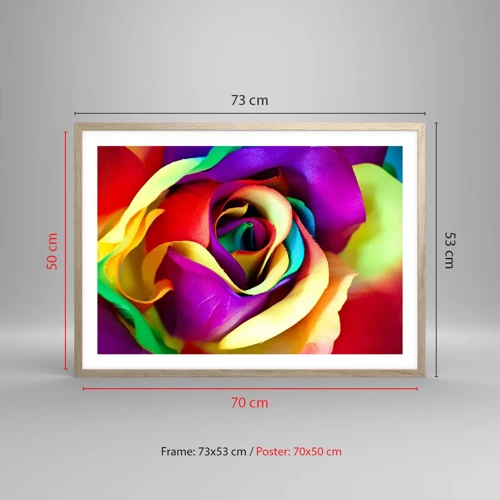 Poster in light oak frame - It's Impossible - 70x50 cm