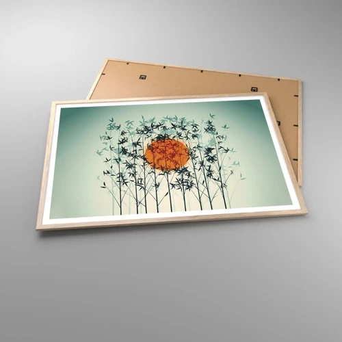 Poster in light oak frame - Japanese Sun - 100x70 cm