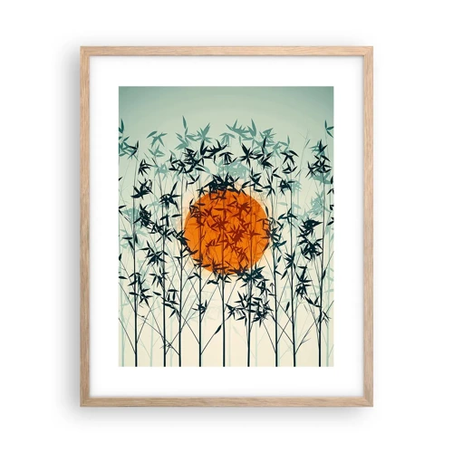 Poster in light oak frame - Japanese Sun - 40x50 cm