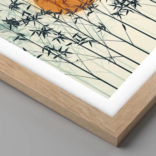 Poster in light oak frame - Japanese Sun - 70x100 cm