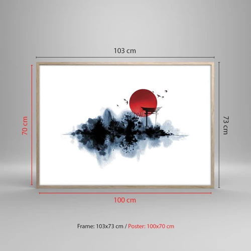 Poster in light oak frame - Japanese View - 100x70 cm