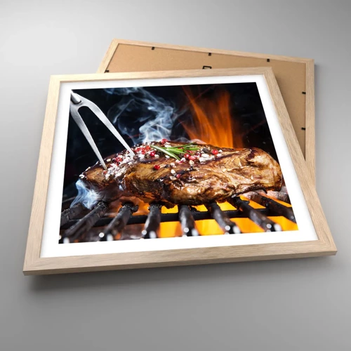 Poster in light oak frame - Juicy and Fragrant - 40x40 cm