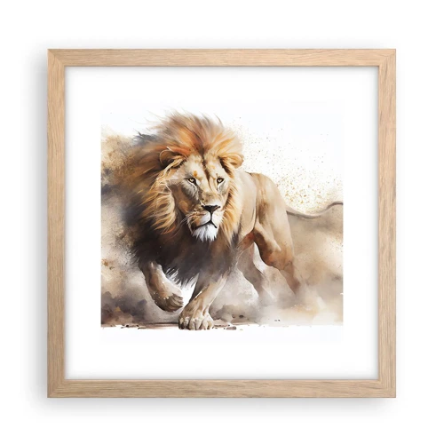 Poster in light oak frame - King is on the Move - 30x30 cm