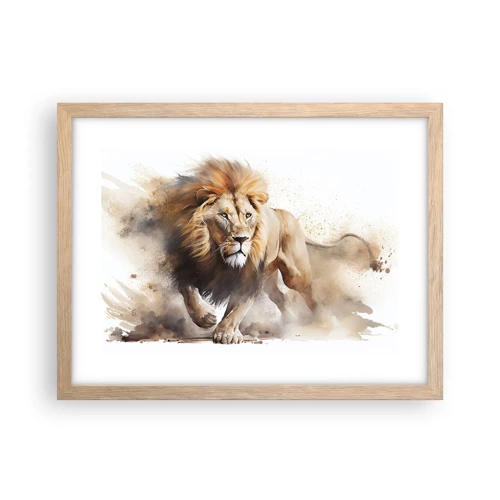 Poster in light oak frame - King is on the Move - 40x30 cm