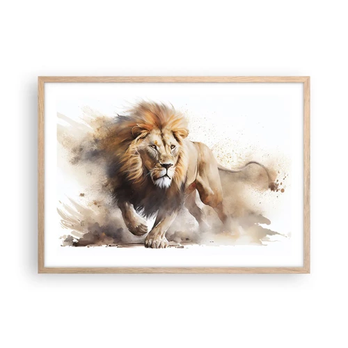 Poster in light oak frame - King is on the Move - 70x50 cm