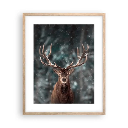 Poster in light oak frame - King of Forest Crowned - 40x50 cm