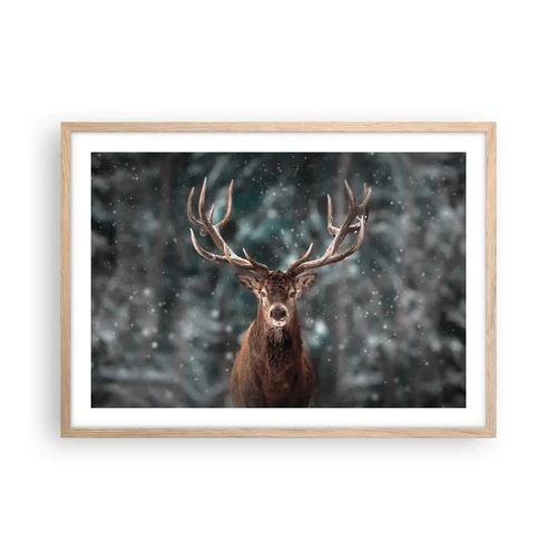 Poster in light oak frame - King of Forest Crowned - 70x50 cm