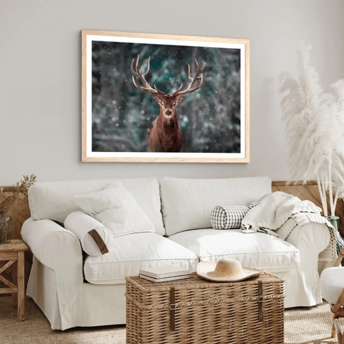 Poster in light oak frame - King of Forest Crowned - 91x61 cm