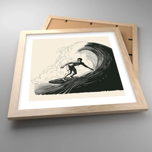 Poster in light oak frame - King of the Wave - 30x30 cm