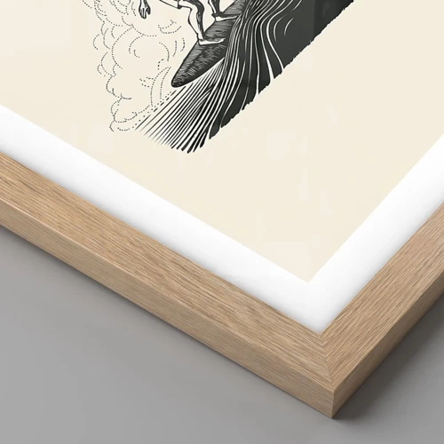 Poster in light oak frame - King of the Wave - 30x30 cm