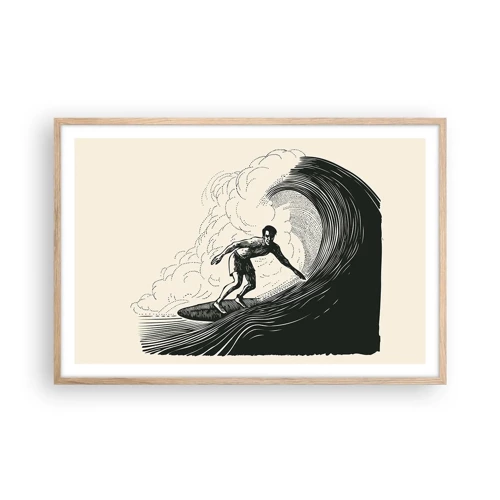 Poster in light oak frame - King of the Wave - 91x61 cm