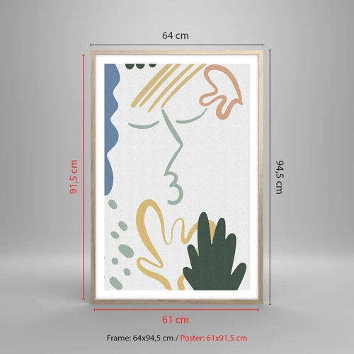 Poster in light oak frame - Kiss of Flowers - 61x91 cm