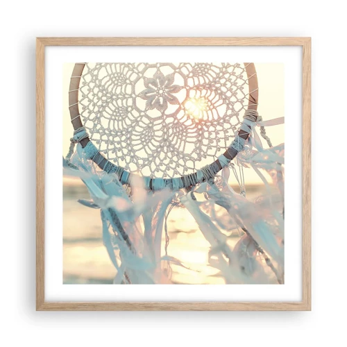 Poster in light oak frame - Lace Totem - 50x50 cm