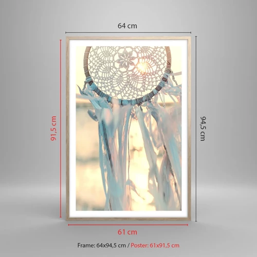 Poster in light oak frame - Lace Totem - 61x91 cm