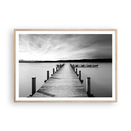 Poster in light oak frame - Lake of Peace - 100x70 cm