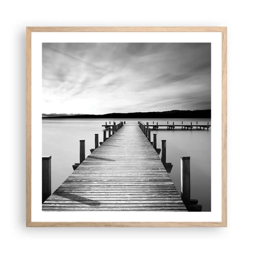 Poster in light oak frame - Lake of Peace - 60x60 cm